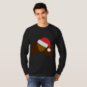 Afro Puff Black Woman Santa Hat Natural Hair Chris T-shirt (Voorkant volledig)