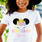 Afro Puff Eenhoorn Verjaardag Meisje Party Outfit T-shirt