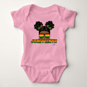 Afro Puff Juneteenth Baby Bodysuit (Voorkant)