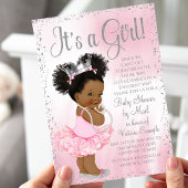 Afro Puff Prinses Baby Shower per Post Kaart