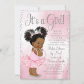 Afro Puff Prinses Baby Shower per Post Kaart (Voorkant)