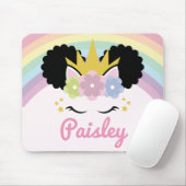 Afro Puff Unicorn Curly Hair Muismat (Met muis)