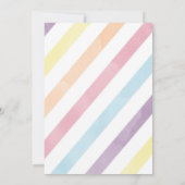 Afro Puff Unicorn en Rainbows Birthday Party Bedankkaart (Achterkant)