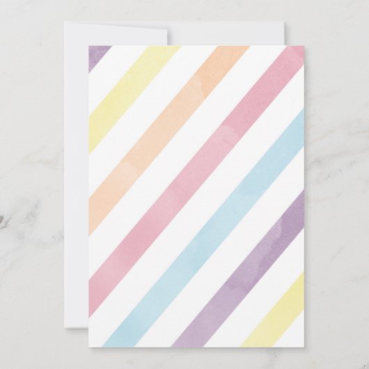 Afro Puff Unicorn en Rainbows Birthday Party Bedankkaart (Achterkant)