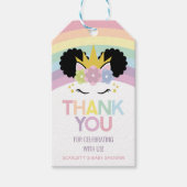 Afro Puff Unicorn Rainbows Baby shower Cadeaulabel (Voorkant)