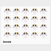 Afro Puff Unicorn Rainbows Baby shower Ronde Sticker (Vel)