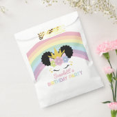 Afro Puff Unicorn Rainbows Birthday Party Bedankzakje (Gezegeld)