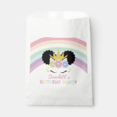 Afro Puff Unicorn Rainbows Birthday Party Bedankzakje (Voorkant)