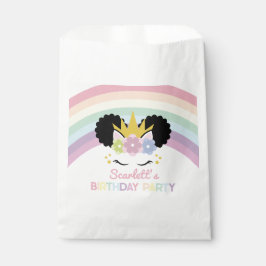 Afro Puff Unicorn Rainbows Birthday Party Bedankzakje
