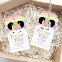 Afro Puff Unicorn Rainbows Birthday Party Favor