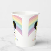 Afro Puff Unicorn Rainbows Birthday Party Papieren Bekers (Links)