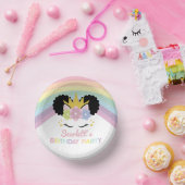 Afro Puff Unicorn Rainbows Birthday Party Papieren Kommen (Feest)