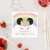 Afro Puff Unicorn Rainbows Birthday Party Servet (Insitu)