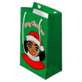 Afro Puffs Black Santa Claus Kerstmis Klein Cadeauzakje (Voorkant Gekanteld)