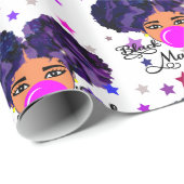 Afro Puffs Girl Holiday Celebration Cadeaupapier (Rol Hoek)