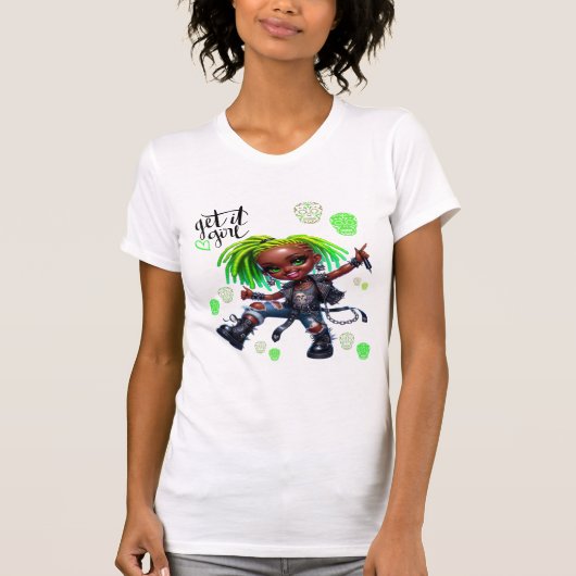 Afro Punk Get It Girl Dames T-shirt (Voorkant)