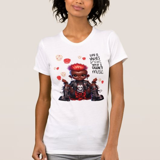 Afro Punk Maak je eigen muziek Dames T-shirt (Voorkant)
