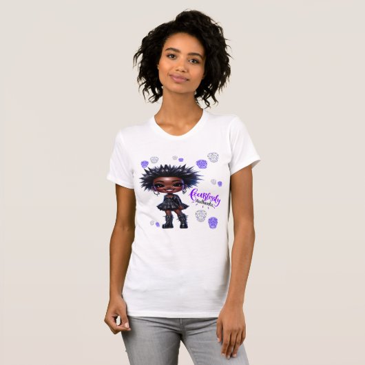 Afro Punk onbevreesd authentiek dames T-shirt (Voorkant volledig)
