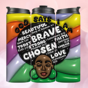 Afro Queen 3D Opgeblazen Tumbler Thermosbeker