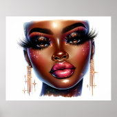 Afro Queen Art Mode Meisje Melanin Chic Poster (Voorkant)