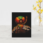 Afro Queen Black Woman African Roots Melanin Black Kaart (Gele Bloem)