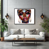 Afro Queen Mode Art Melanin Chic Poster