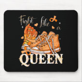 Afro Queen Multiple Sclerosis Survivor Orange Ribb Muismat (Voorkant)