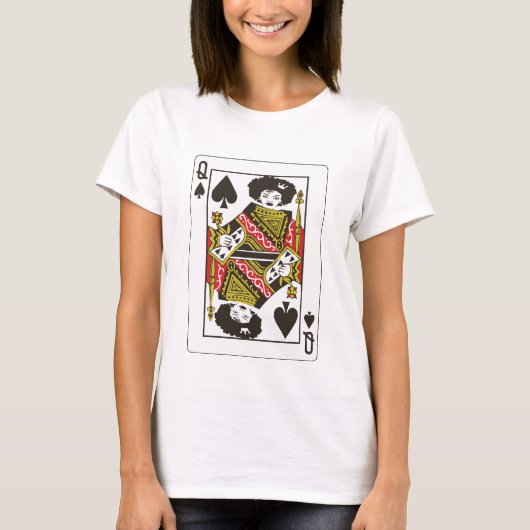 Afro Queen of Spades Black Queen of Spade Card T-shirt (Voorkant)