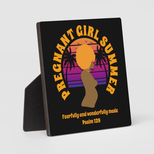 Afro Queen ZWANGER MEISJE ZOMER Custom Christelijk Fotoplaat (Voorkant)