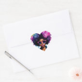 Afro Regenboog Haar Zwart Vrouw Zonnebril Art Hart Sticker (Envelop)
