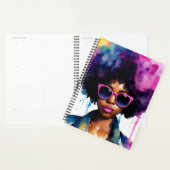 Afro Regenboog Haar Zwart Vrouw Zonnebril Art Planner (Display)