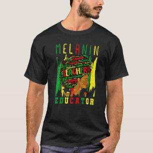 Afro Retro Black Historie maand Zwarte vrouwenleer T-shirt