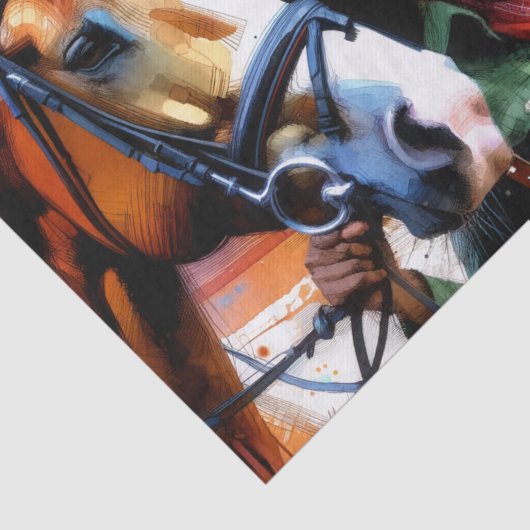 Afro Ruiter Vrouw - Westerne Paardenrijder II Tissuepapier (Detail)