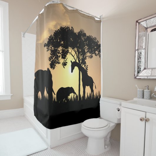 Afro safari douchergordijn douchegordijn (In situ)