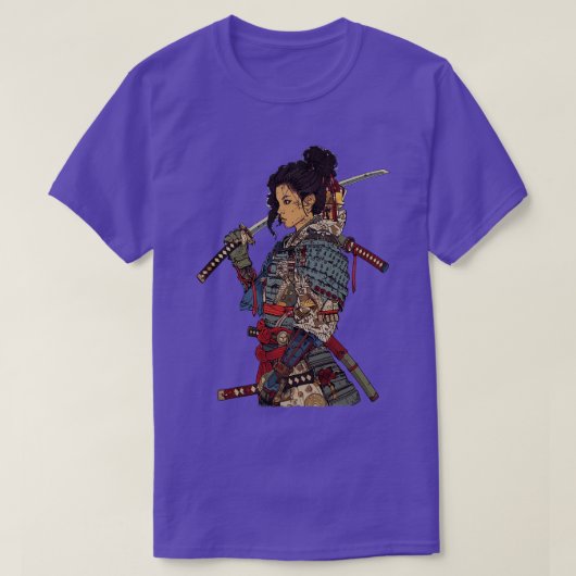 Afro Samurai Meisje Japanse Kunst T-shirt (Design voorkant)