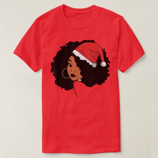 Afro Santa African American Black Womens Melanin C T-shirt (Design voorkant)
