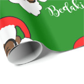 Afro Santa Kerstzwarte Santa Melanin Cadeaupapier (Rol Hoek)