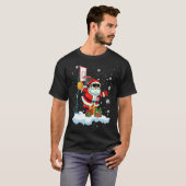 Afro Santa Playing Basketball Xmas Black Afro Bask T-shirt (Voorkant volledig)