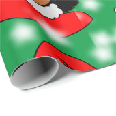 Afro Santa Puffs Black Girl Kerstmis Cadeaupapier (Rol Hoek)