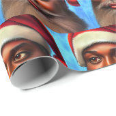 Afro, Santa, Zwarte Kerstman, Kerstmis, Afrikaanse Cadeaupapier (Rol Hoek)