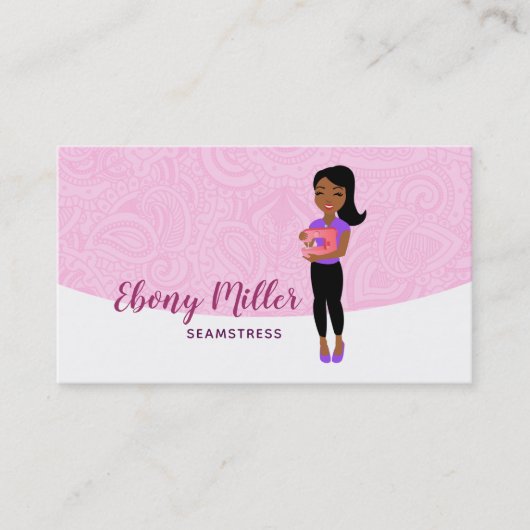Afro Seamstress logo visitekaartjes (Voorkant)
