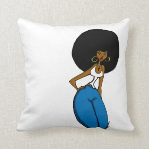 afro sista pillow kussen