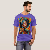 Afro Soul Diva Vibrant Art T-shirt (Voorkant volledig)