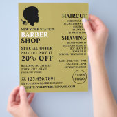 Afro stijl, heren kappers advertenties flyer (Hand)