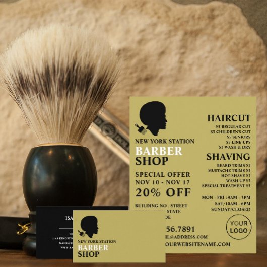 Afro stijl, heren kappers advertenties flyer