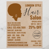 Afro stijl, kapper, kapsalon reclame flyer (Voorkant)