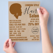 Afro stijl, kapper, kapsalon reclame flyer (Hand)