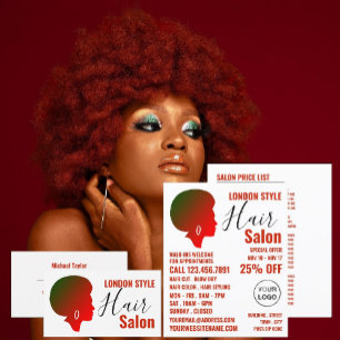 Afro stijl, kapper, kapsalon reclame flyer