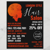 Afro stijl, kapper, kapsalon reclame flyer (Voorkant)