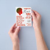 Afro Style, Hair Stylist, Hair Salon Adverteren Flyer (Hand)